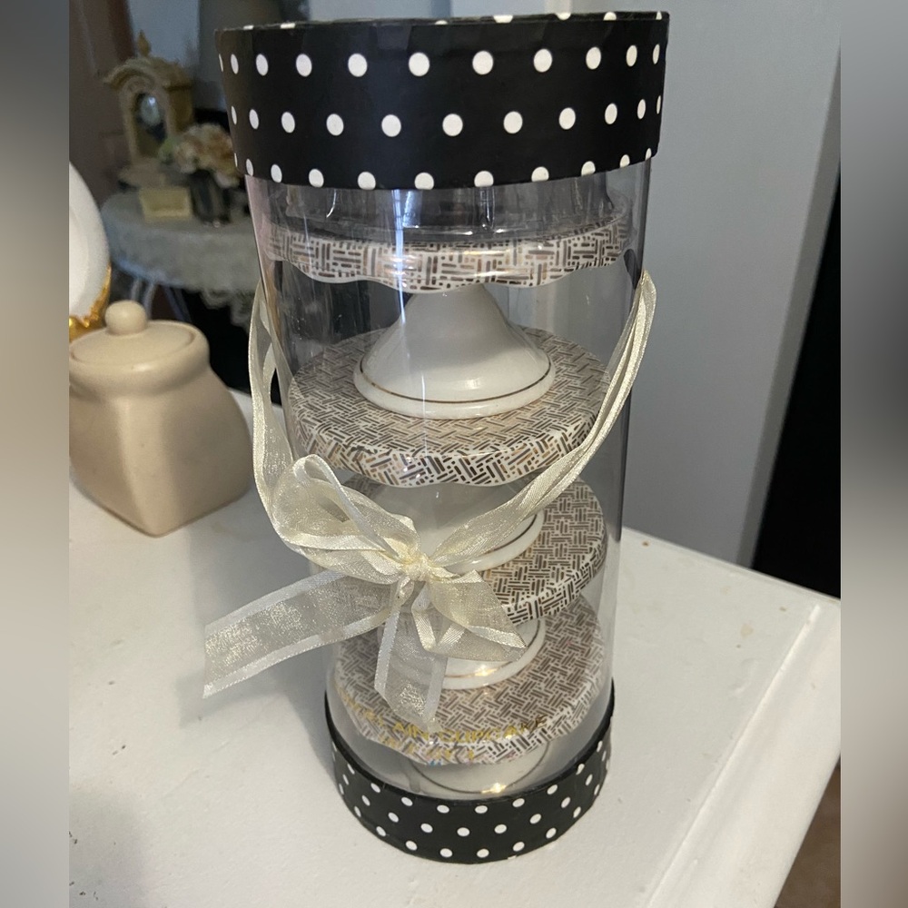 Elegant Bowring golden wicker design Ceramic Cupcake Stands